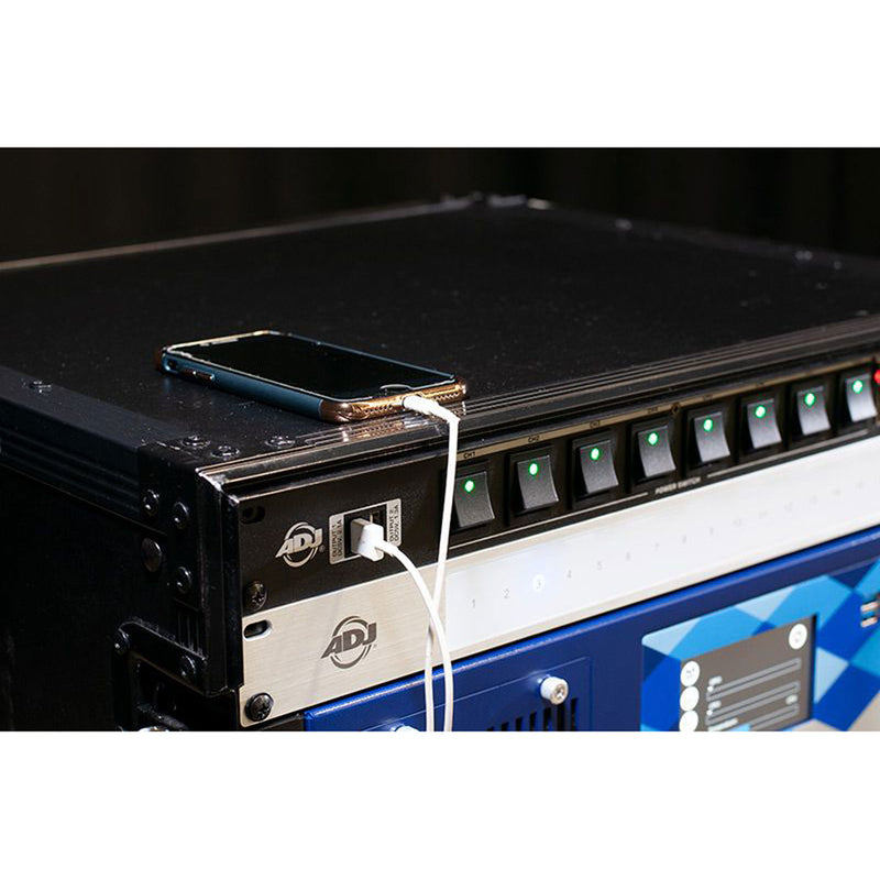 American DJ POW-R BAR RACK USB 10-Outlet 2-USB Rackmount Power Distributor