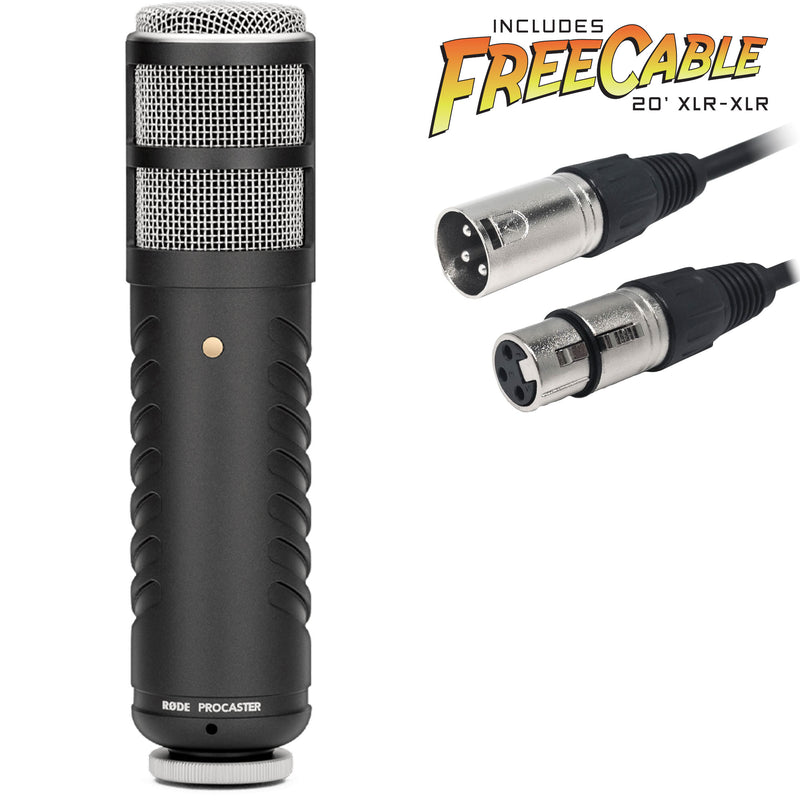 Rode Procaster Broadcast-Quality Dynamic Microphone with FREE 20' XLR Cable