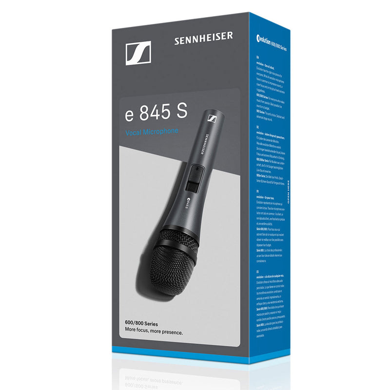 Sennheiser e 845-S Handheld Supercardioid Dynamic Vocal Mic with On/Off Switch & FREE 20' XLR Cable
