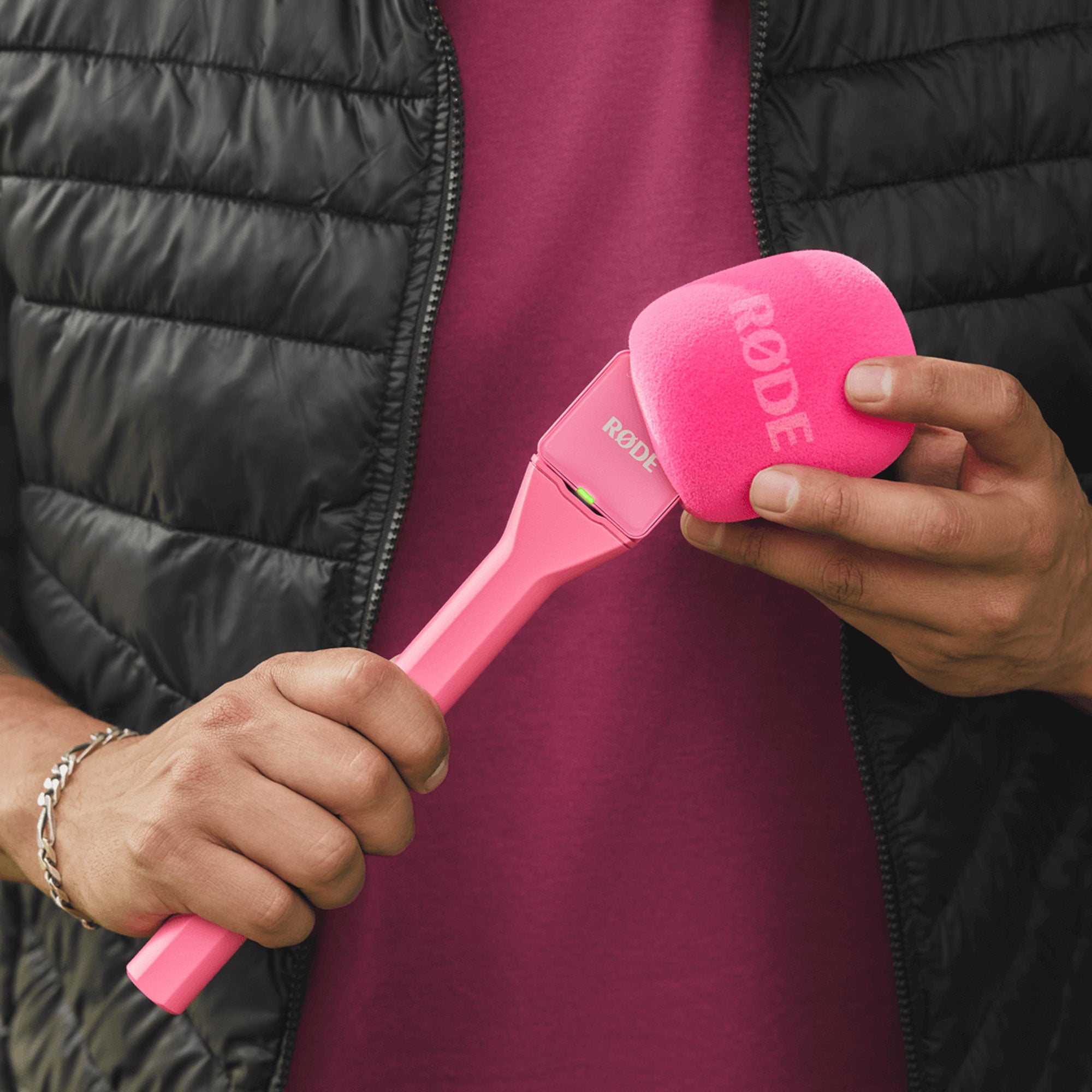 Rode Interview GO Handheld Mic Adapter for Wireless Clip-On Transmitter (Pink)