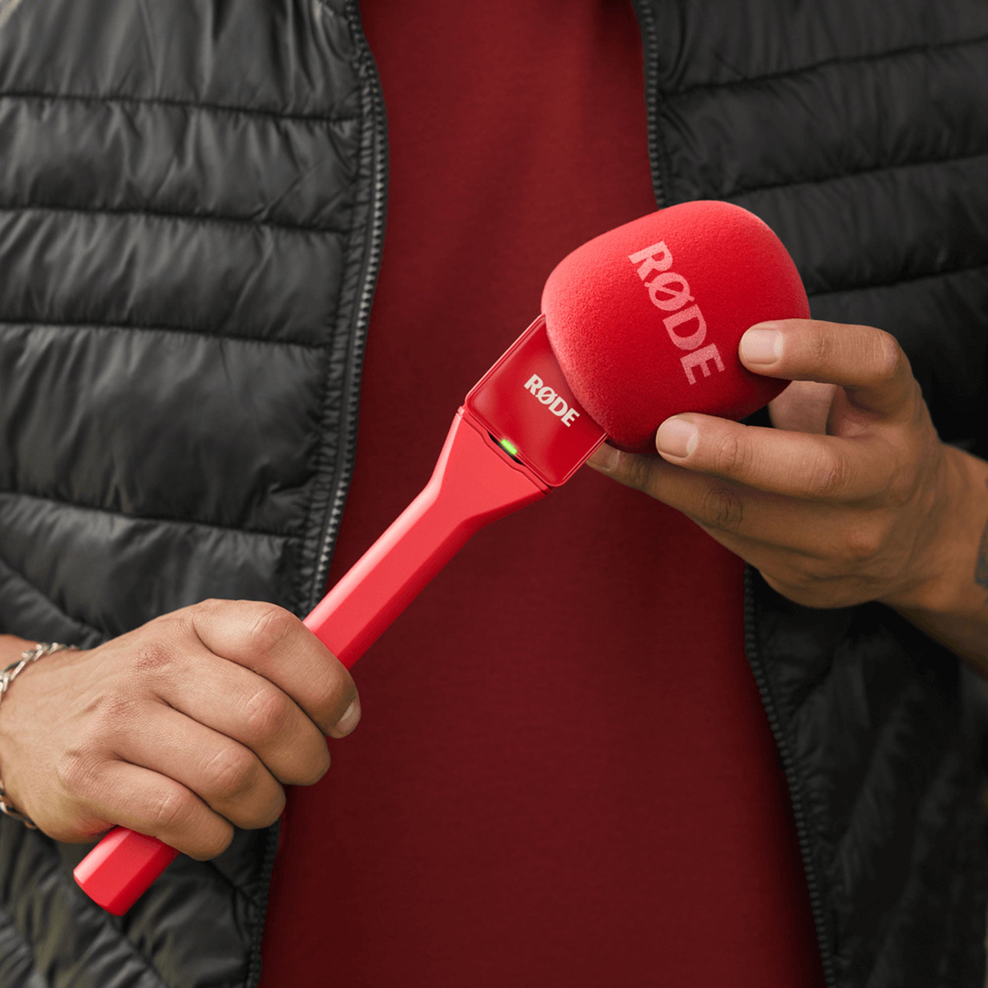 Rode Interview GO Handheld Mic Adapter for Wireless Clip-On Transmitter (Red)