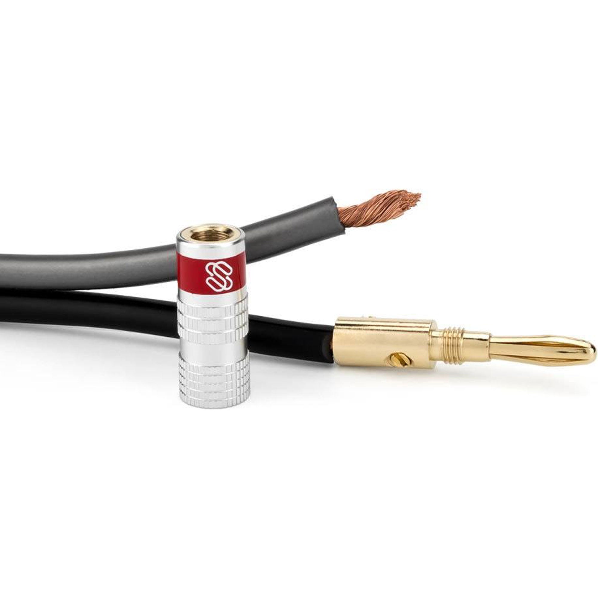 Sewell Silverback Gold Plated Dual-Screw Banana Plugs (1 Red & 1 Black)