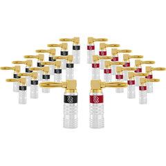 Sewell Silverback Gold Plated Dual-Screw Right Angle Banana Plugs (12 Red & 12 Black) Image 1
