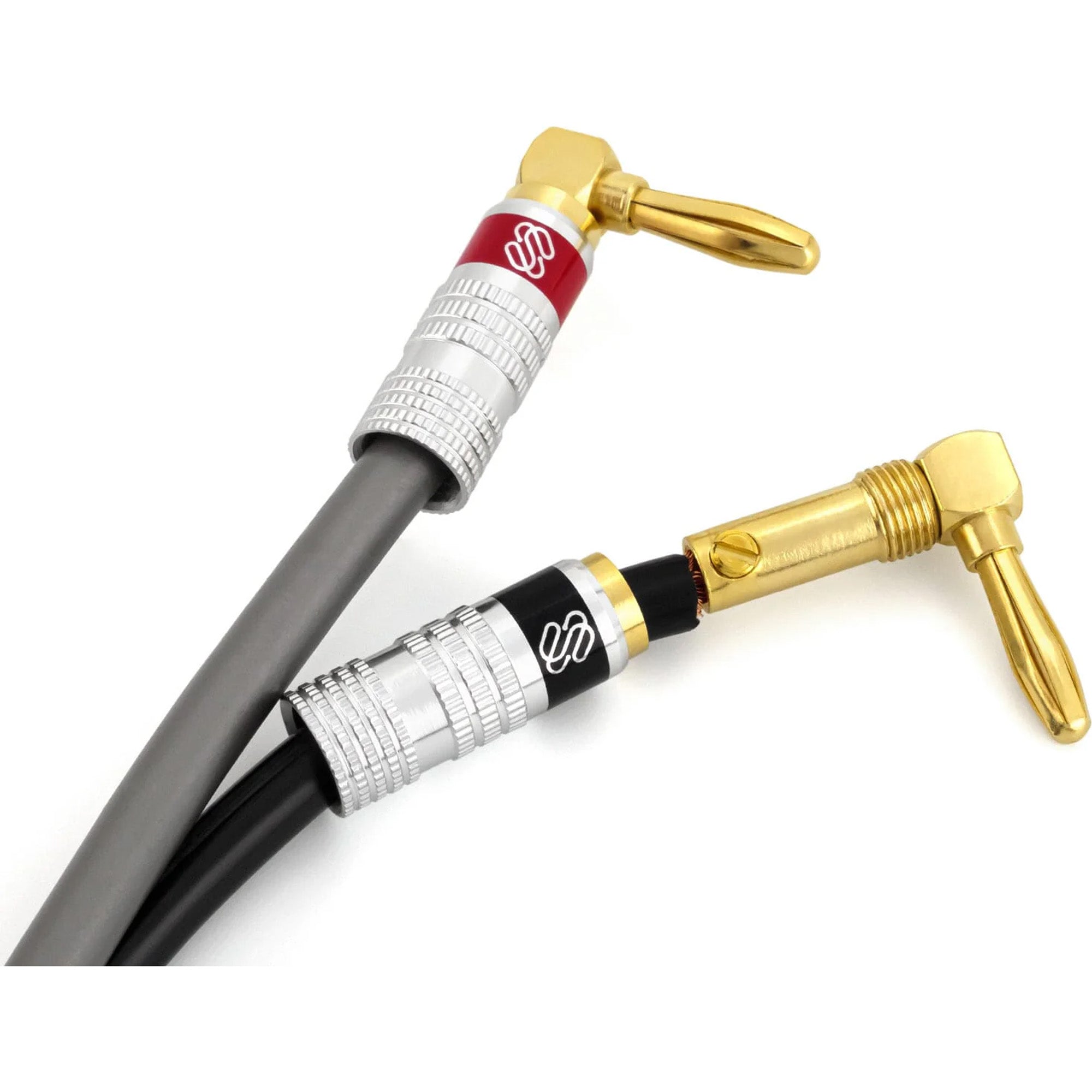 Sewell Silverback Gold Plated Dual-Screw Right Angle Banana Plugs (6 Red & 6 Black)