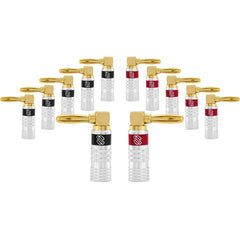 Sewell Silverback Gold Plated Dual-Screw Right Angle Banana Plugs (6 Red & 6 Black) Image 1