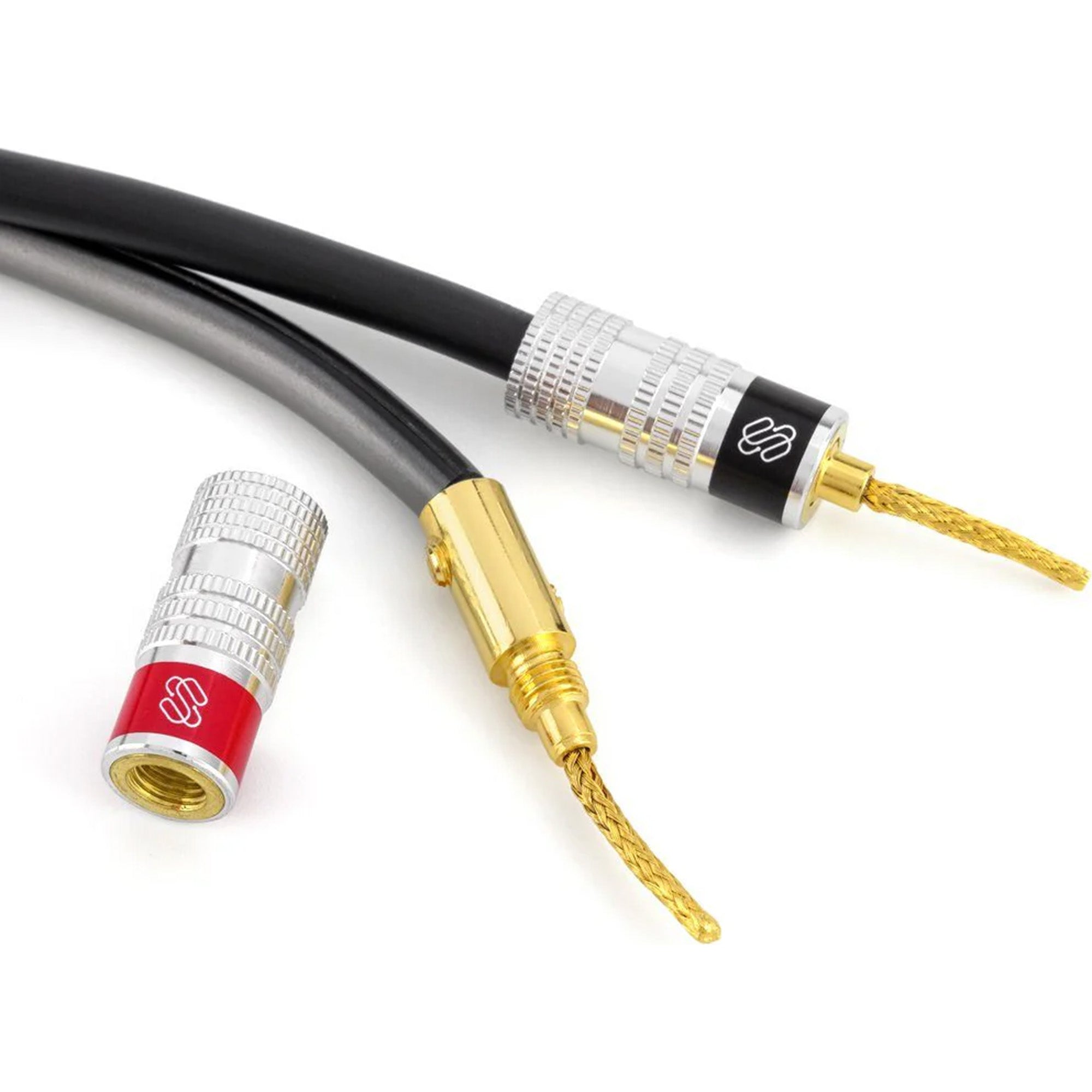 Sewell Silverback Gold Plated Flex Pin Speaker Plugs (1 Red & 1 Black)