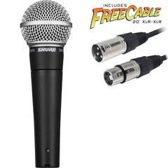 Shure SM58 Dynamic Cardioid Vocal Microphone with FREE 20' XLR Cable Image 1