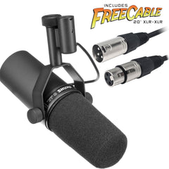 Shure SM7B Cardioid Dynamic Vocal Studio Microphone with FREE 20' XLR Cable Image 1