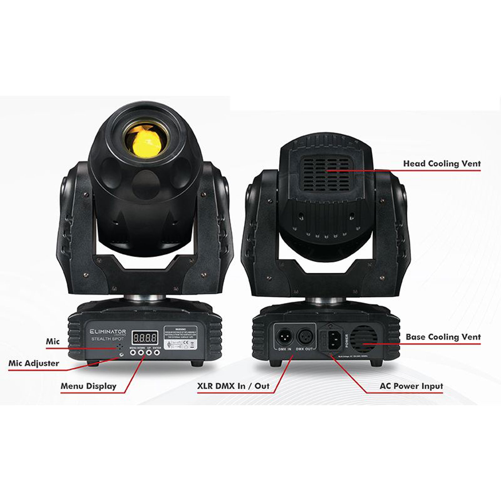 Eliminator Lighting Stealth Spot LED Moving Head Light Fixture