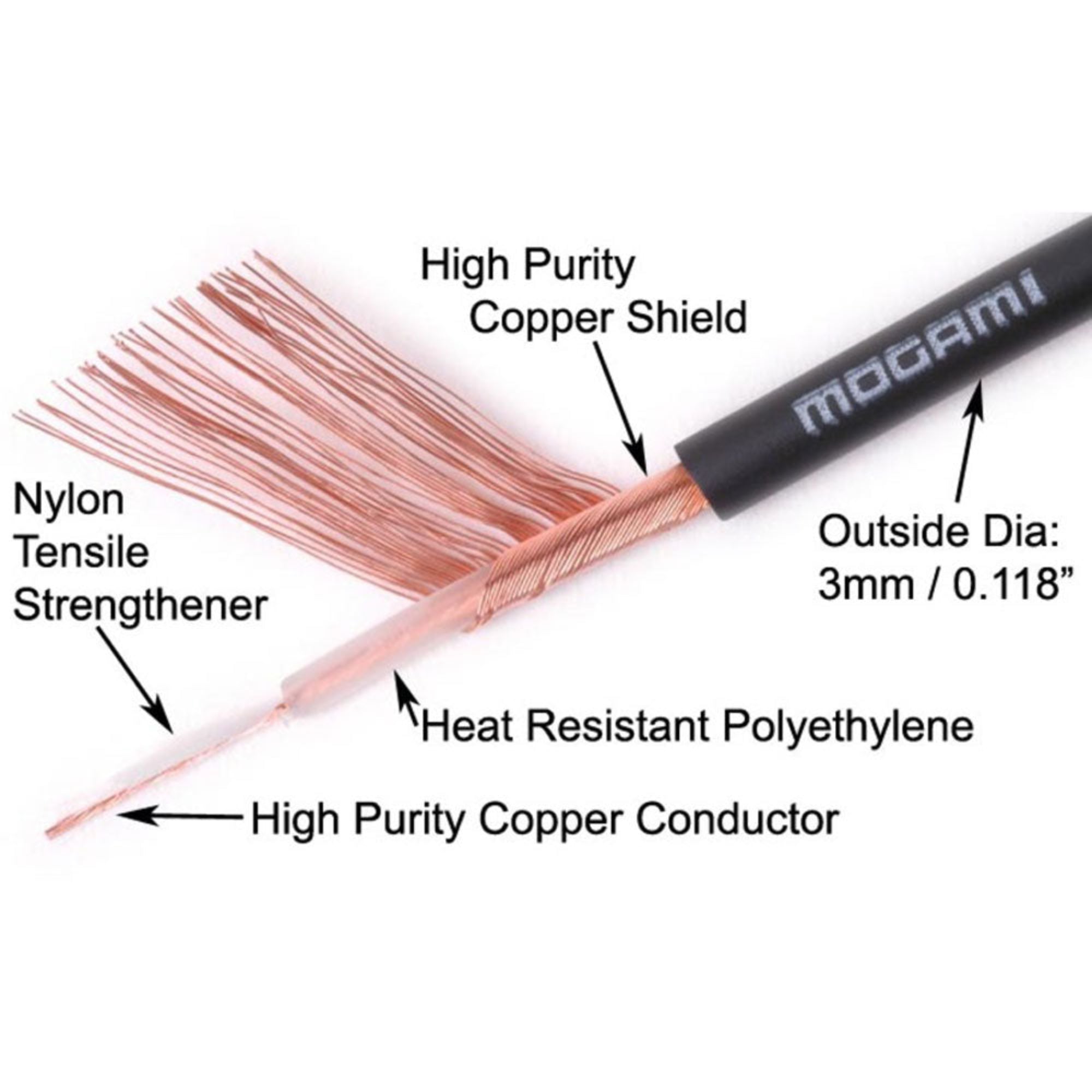 Mogami W2330 Miniature Unbalanced Lavalier Mic Cable (328'/100m Roll)