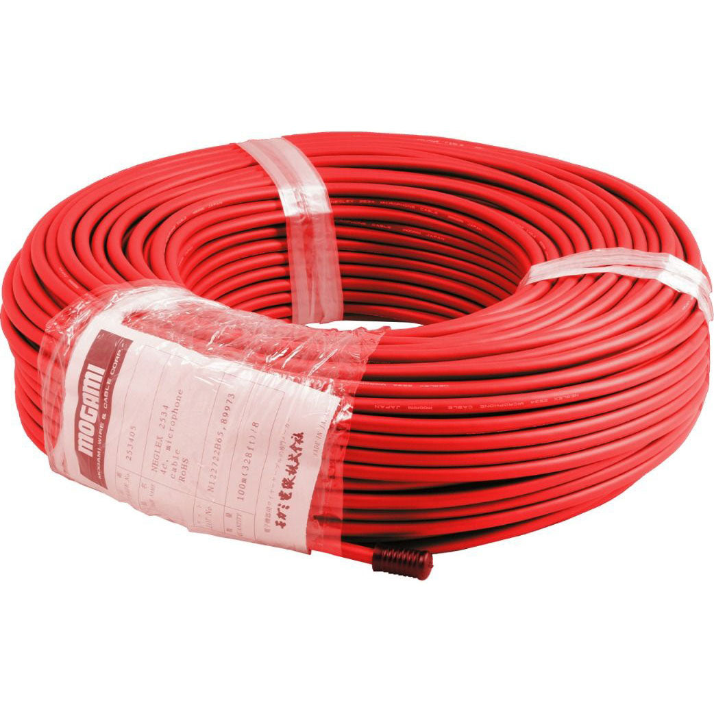 Mogami W2534 Neglex Quad Microphone Cable (Red, 328'/100m Roll)