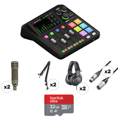 Rode RODECaster Duo Ultimate 2-Person Podcasting Kit with RE20 Mics, Boom Arms & Headphones (Beige) Image 1