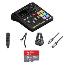 Rode RODECaster Duo Ultimate 1-Person Podcasting Kit with RE20 Mic, Boom Arm & Headphones (Black) Image 1