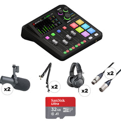 Rode RODECaster Duo Ultimate 2-Person Podcasting Kit with SM7B Mics, Boom Arms & Headphones Image 1