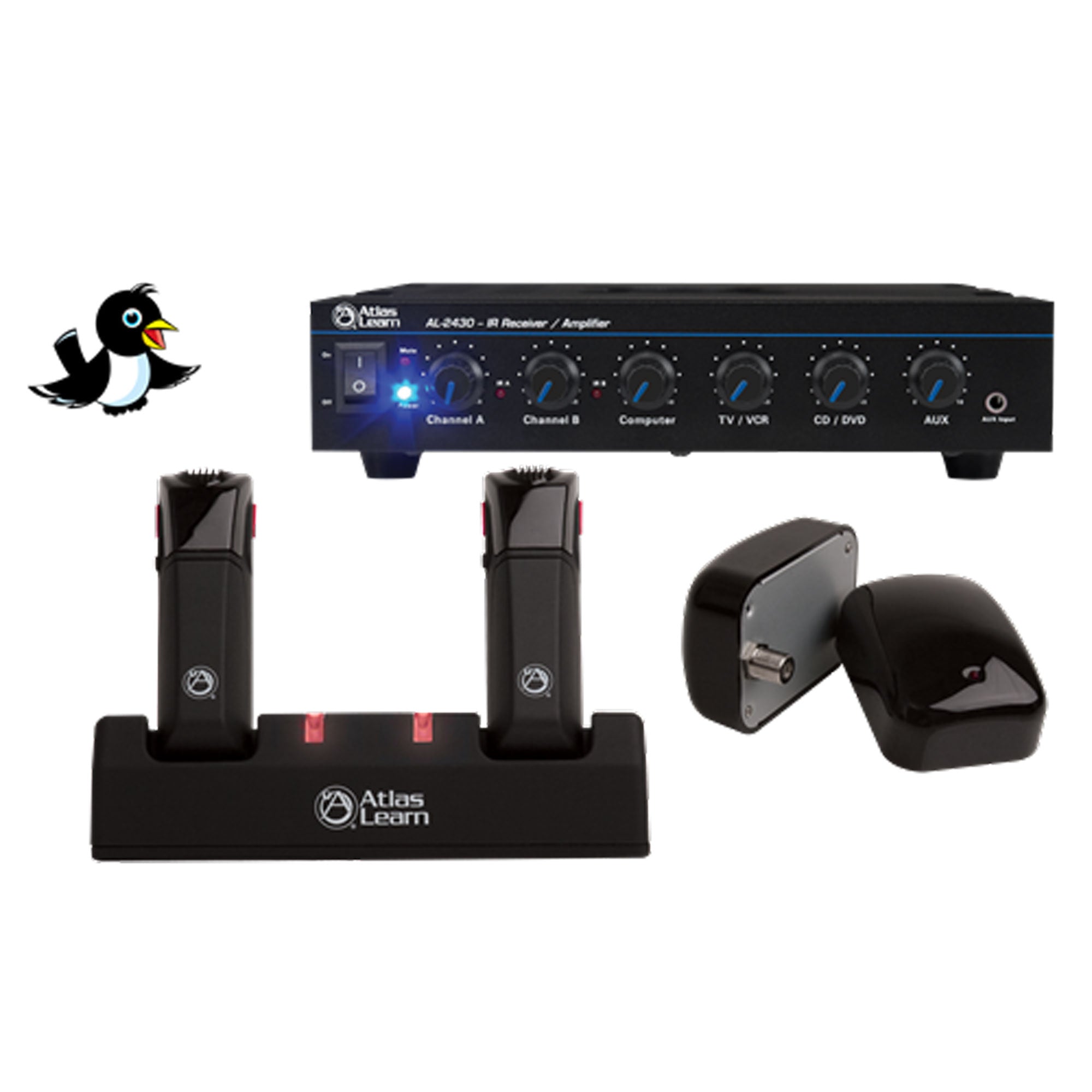 AtlasIED MAGPIE2-2 Atlas Learn Dual MAGPIE Wireless Mic and Dual IR Dome Kit