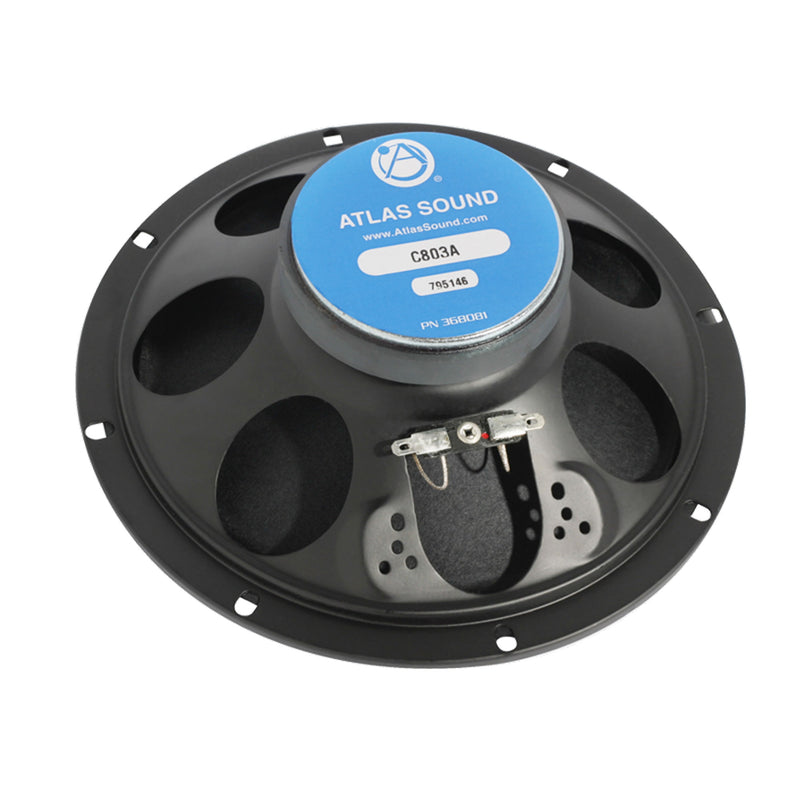AtlasIED C803AT87 8" In-Ceiling Coaxial Speaker with 8-Watt 70V Transformer