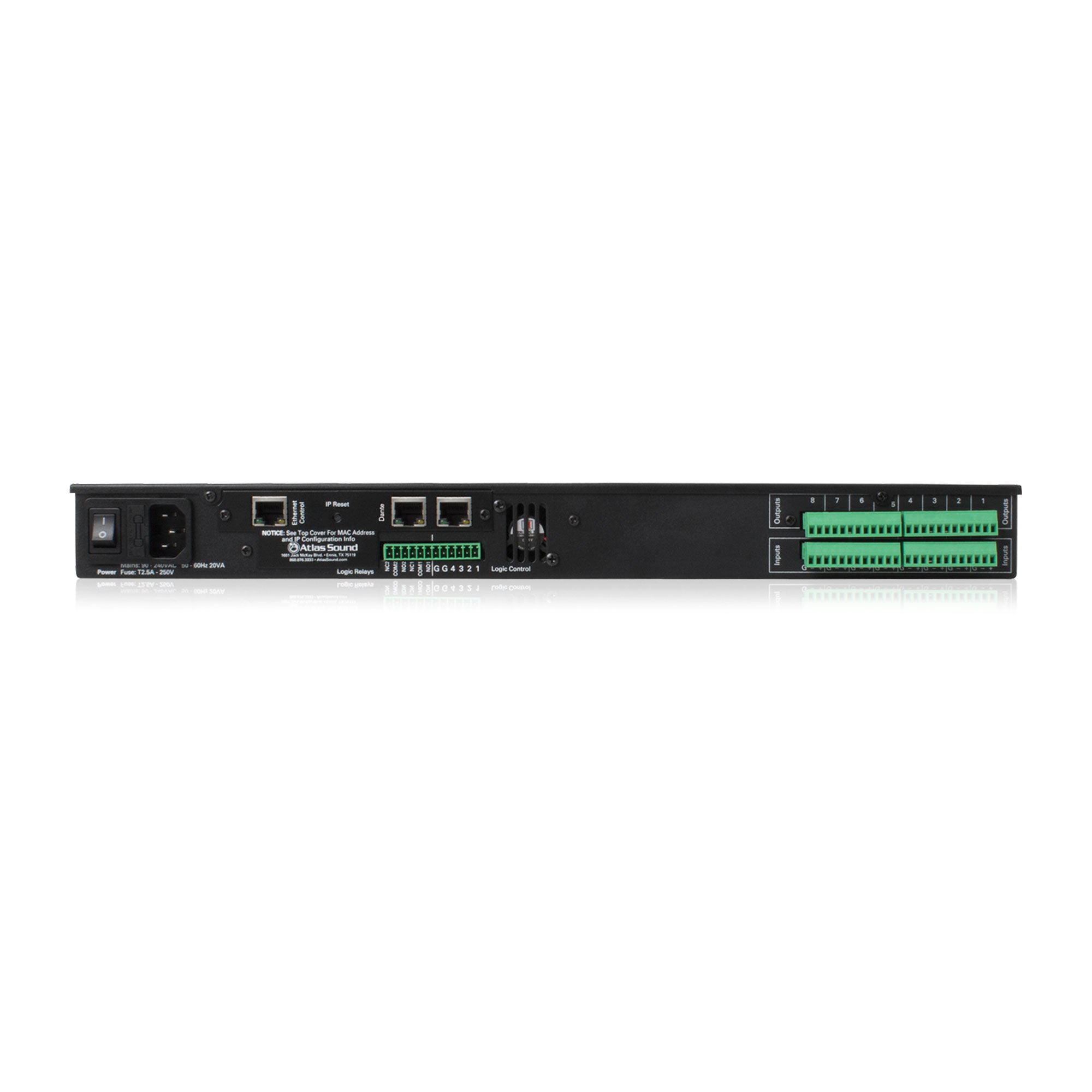 AtlasIED BB-88DT 8 Input x 8 Output Networkable DSP Device with Dante
