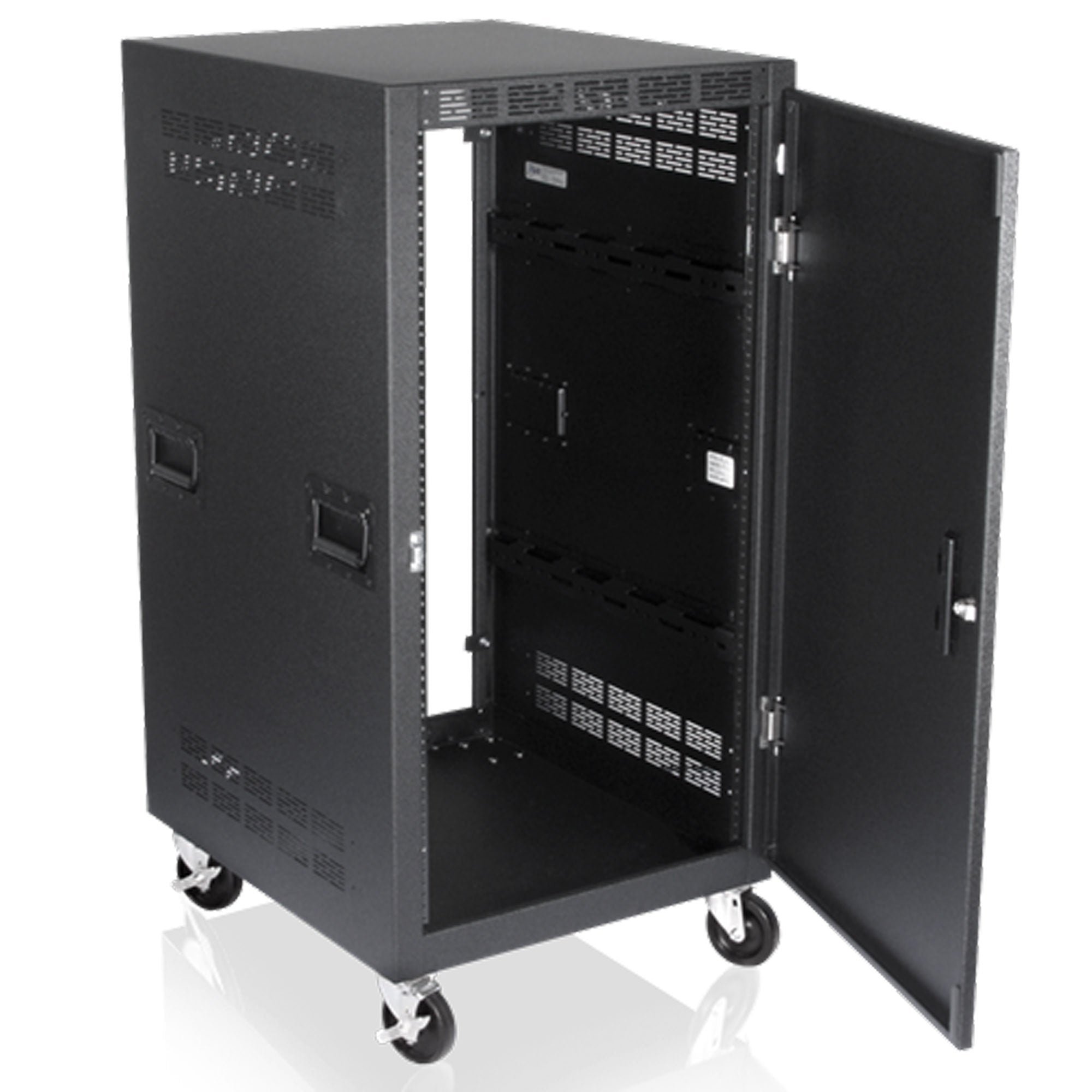 AtlasIED RX21-30SFD Mobile Equipment Rack with Solid Front Door (21U, 30" Deep)