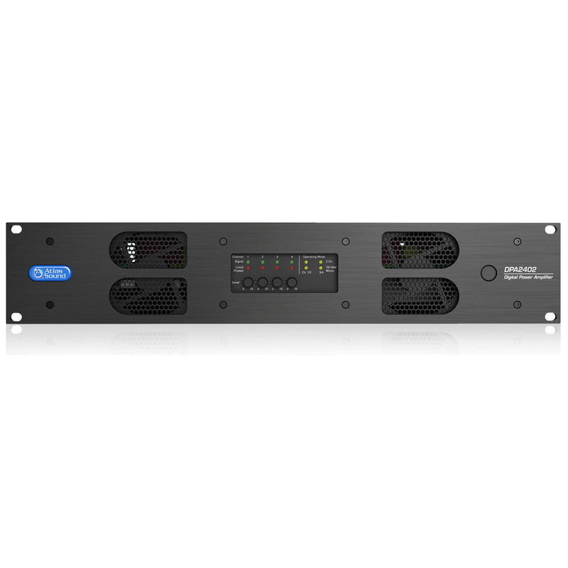 AtlasIED DPA2402 2400-Watt Networkable Multi-Channel Power Amplifier with Dante Network Audio