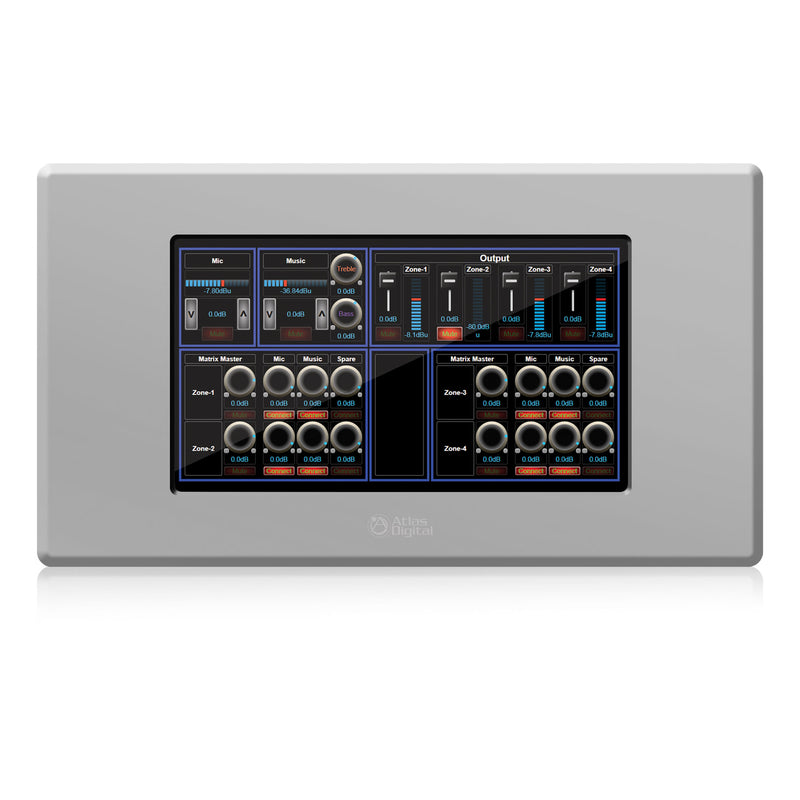 AtlasIED BBWP-TOUCH7W BlueBridge 7" Touch Panel Wall Controller (White)