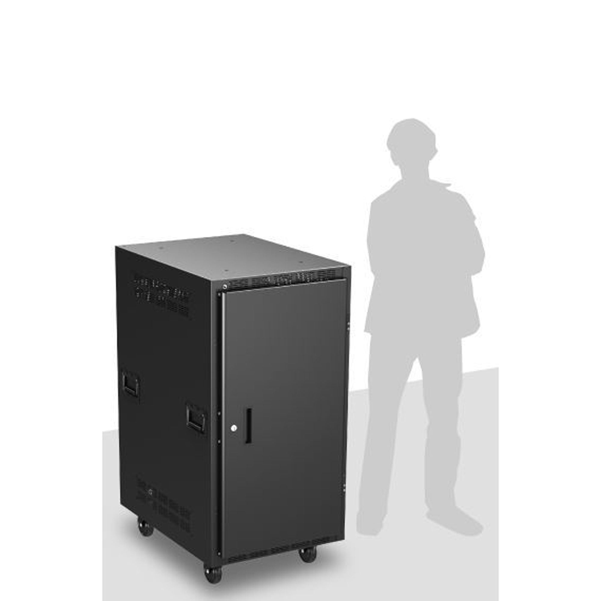 AtlasIED RX21-30SFD Mobile Equipment Rack with Solid Front Door (21U, 30" Deep)