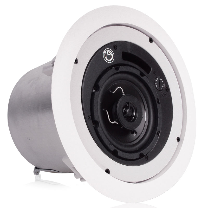 AtlasIED FAP42T 4" Coaxial In-Ceiling Speaker with 16-Watt 70/100V Transformer (White)