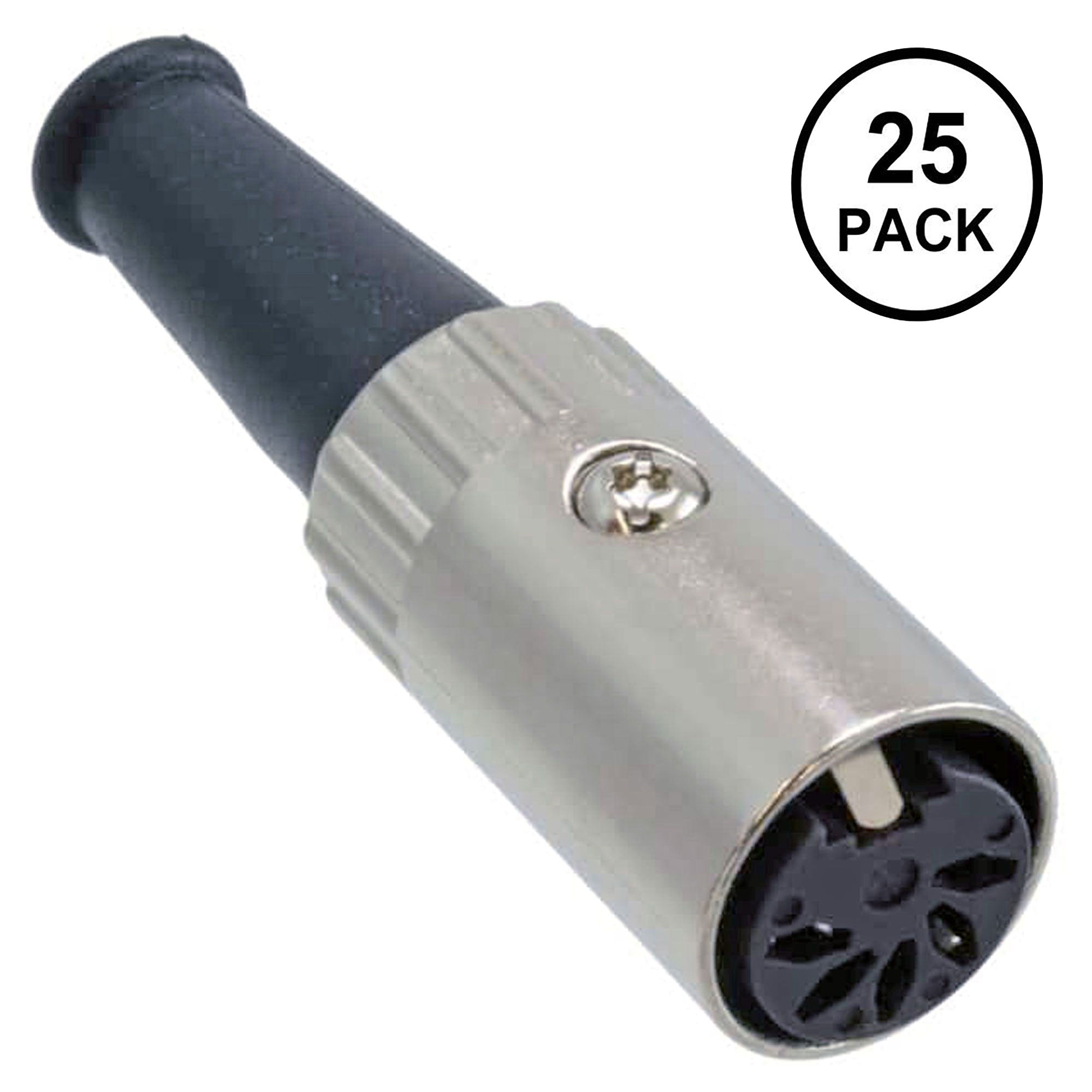 Switchcraft 06AL5FX 5 Pin DIN Female MIDI Cable Connector (25 Pack)