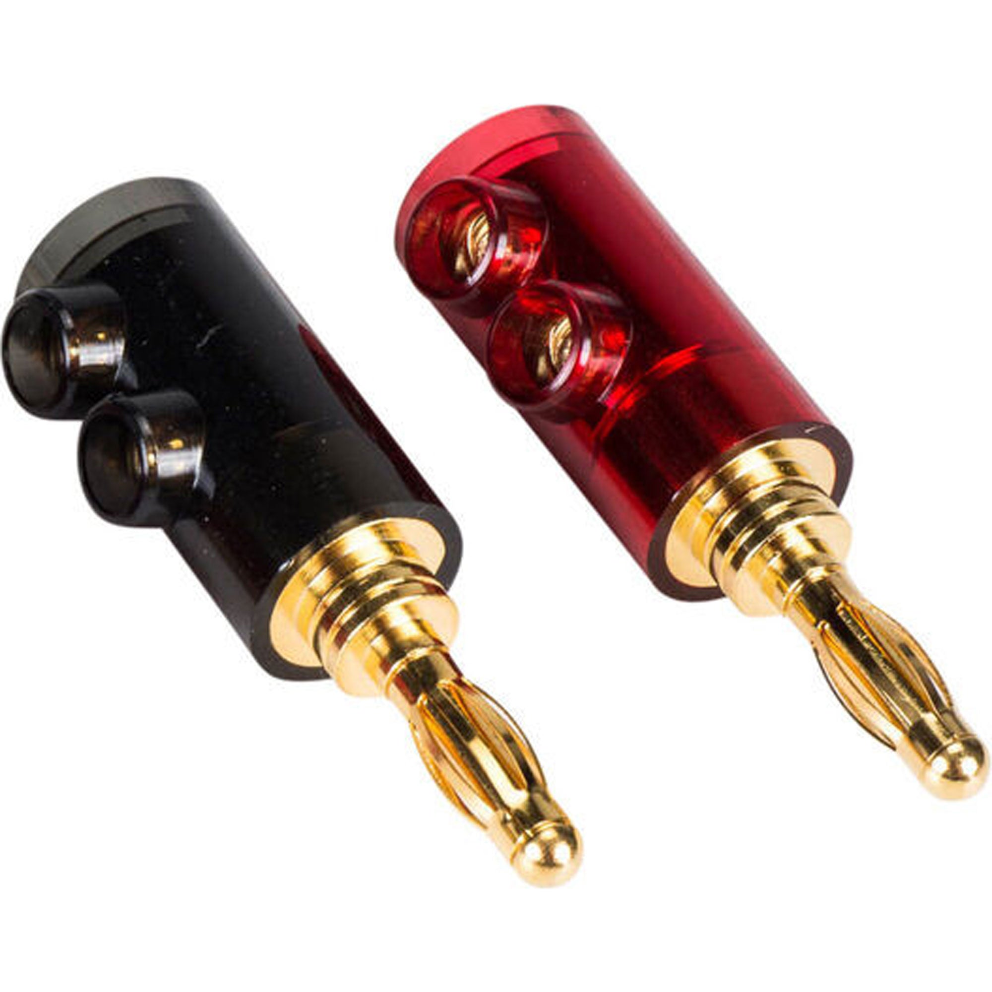 Performance Audio Nine Tines Banana Plugs with Polycarbonate Shell (1 Red & 1 Black)