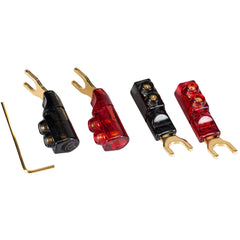 Performance Audio Spade Lug Terminals with Polycarbonate Shell Bi-Wire Kit (2 Red & 2 Black) Image 1