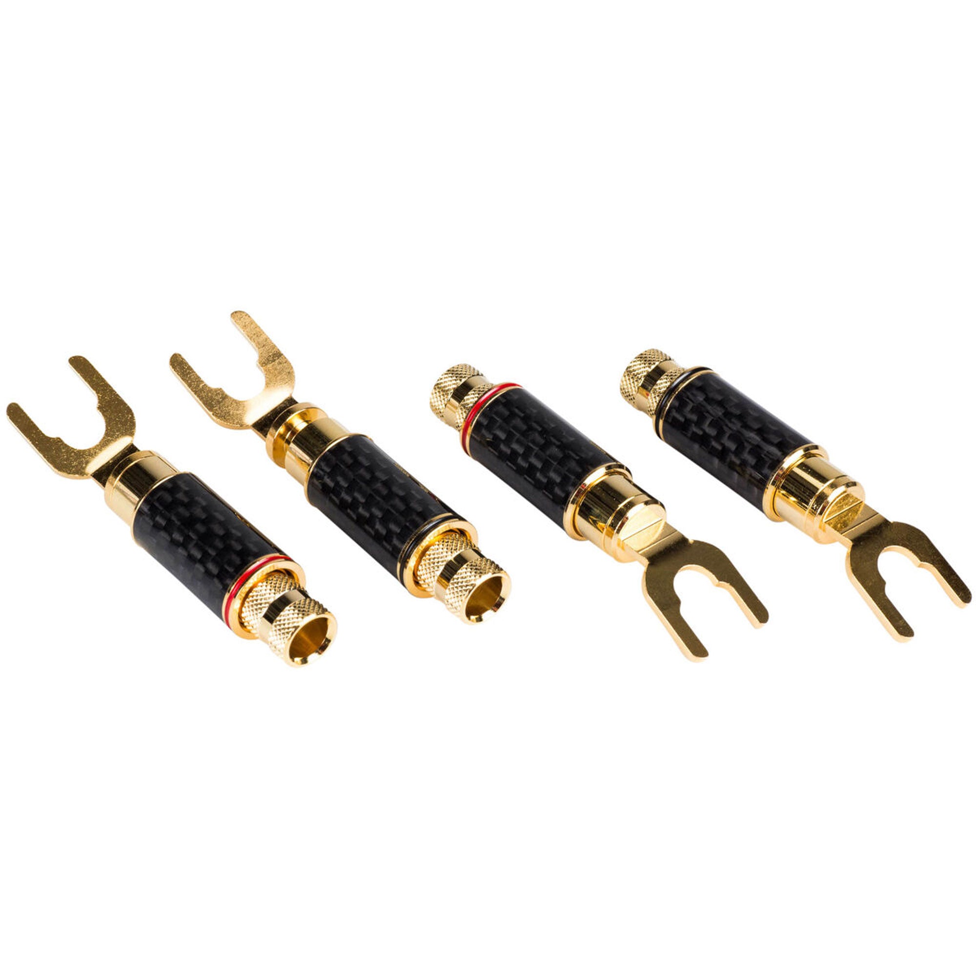 Performance Audio Spade Lug Terminals with Carbon Fiber Shell BiWire