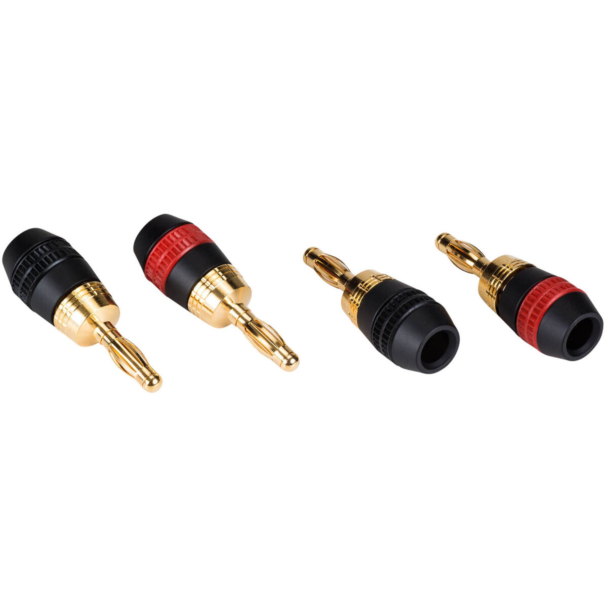 Performance Audio Compression Style Banana Plugs Bi-Wire Kit (2 Red & 2 Black)
