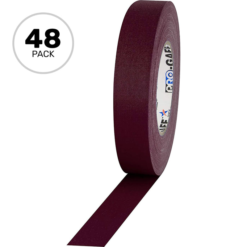 ProTapes Pro Gaff Premium Matte Cloth Gaffers Tape 1" x 55yds (Burgundy, Case of 48)