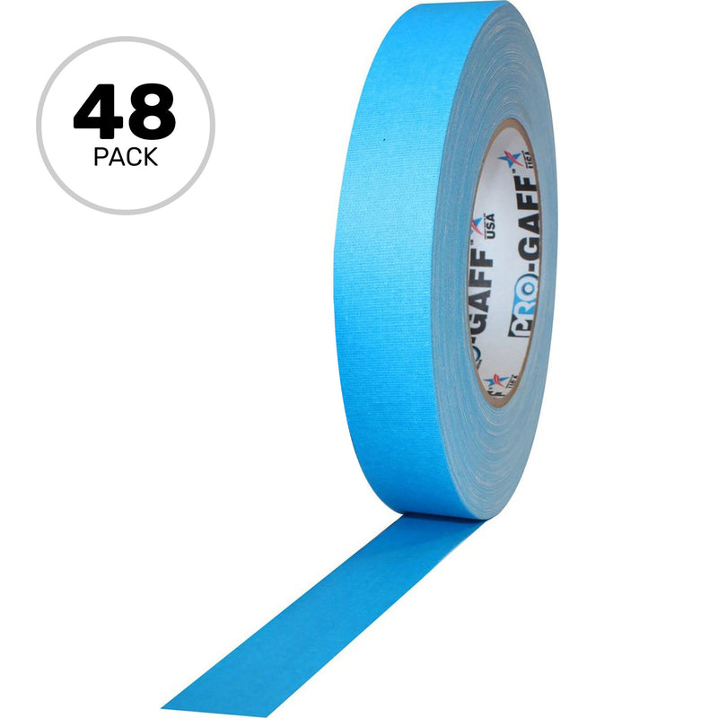 ProTapes Pro Gaff Premium Matte Cloth Gaffers Tape 1" x 50yds (Fluorescent Blue, Case of 48)