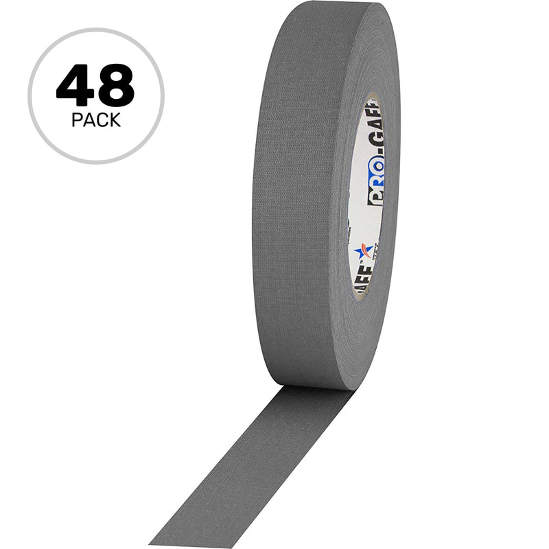 ProTapes Pro Gaff Premium Matte Cloth Gaffers Tape 1" x 55yds (Grey, Case of 48)