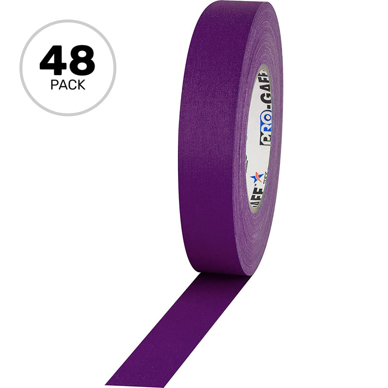 ProTapes Pro Gaff Premium Matte Cloth Gaffers Tape 1" x 55yds (Purple, Case of 48)