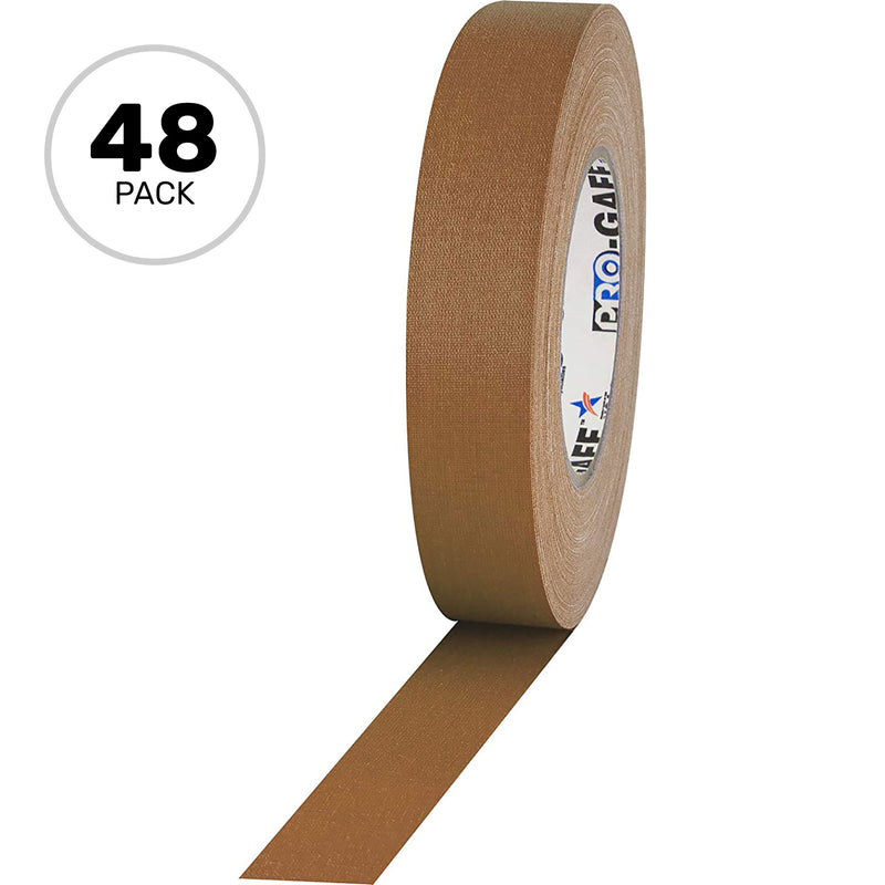ProTapes Pro Gaff Premium Matte Cloth Gaffers Tape 1" x 55yds (Tan, Case of 48)