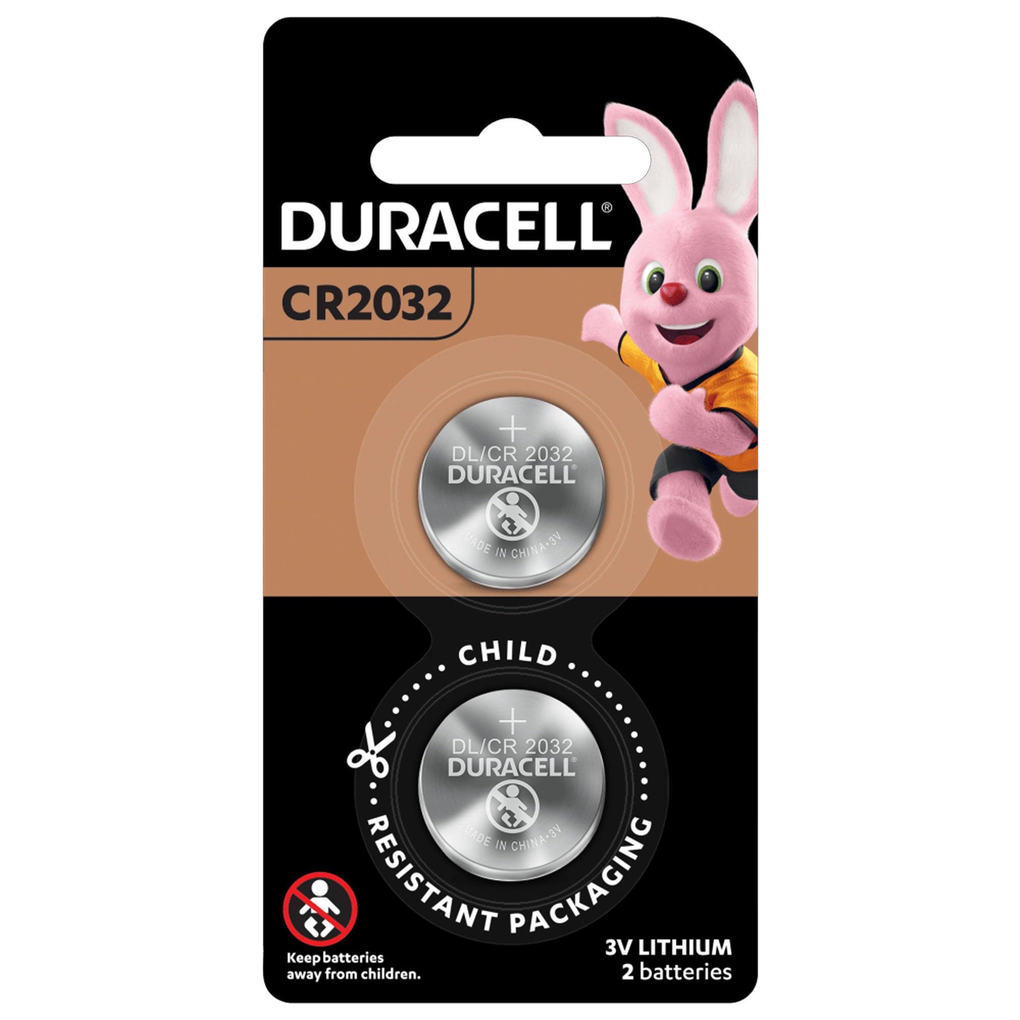 Duracell 2032 3V Lithium Button Coin Battery (2 Pack)