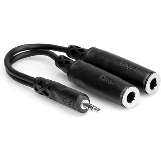 Hosa YMP-233 Male 3.5mm TRS to Dual Female 1/4" TRS Y Cable