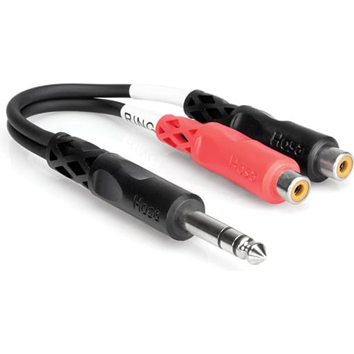 Hosa YPR-102 1/4" TRS Male to Dual RCA Female Stereo Breakout Cable