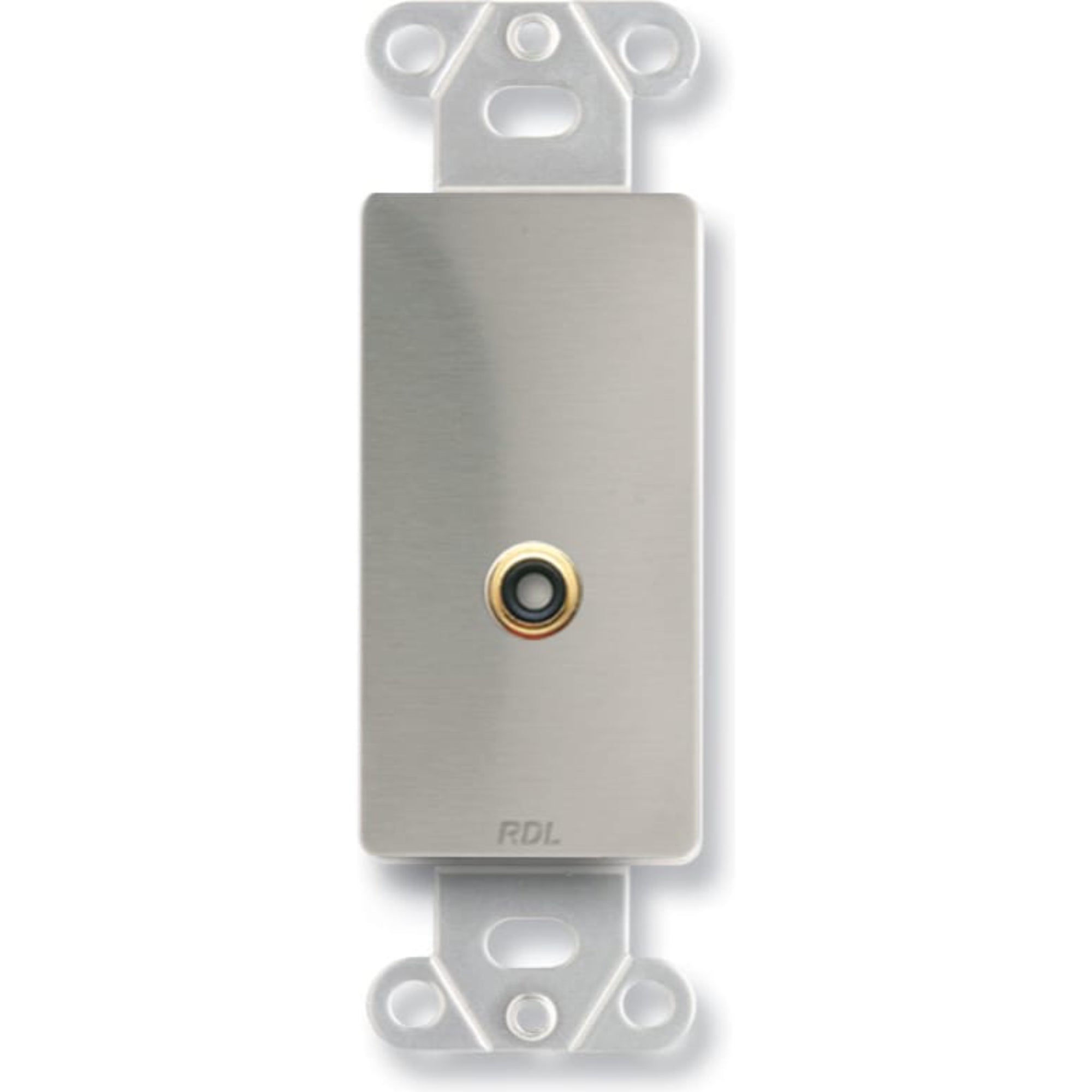 RDL DS-PHN1 Single RCA Jack on Decora Wall Plate on Decora Plate (Stainless Steel)
