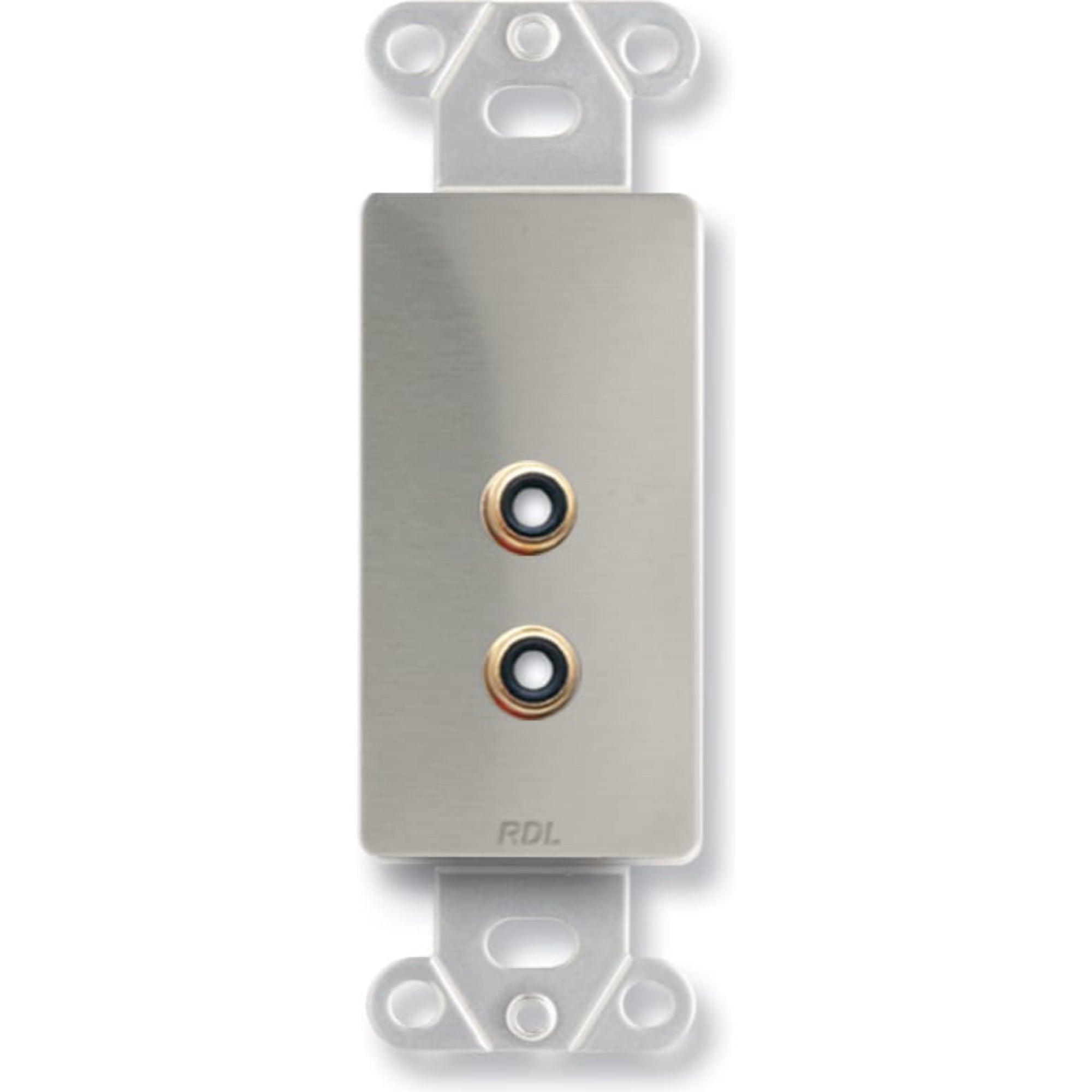 RDL DS-PHN2 Dual RCA Jacks Solder Type on Decora Plate (Stainless Steel)