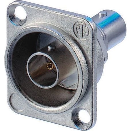 Neutrik NBB75DFG Grounded BNC Chassis Connector (Nickel)
