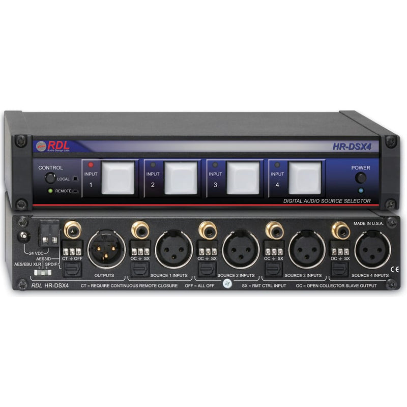 RDL HR-DSX4 Digital Audio Selector 4x1