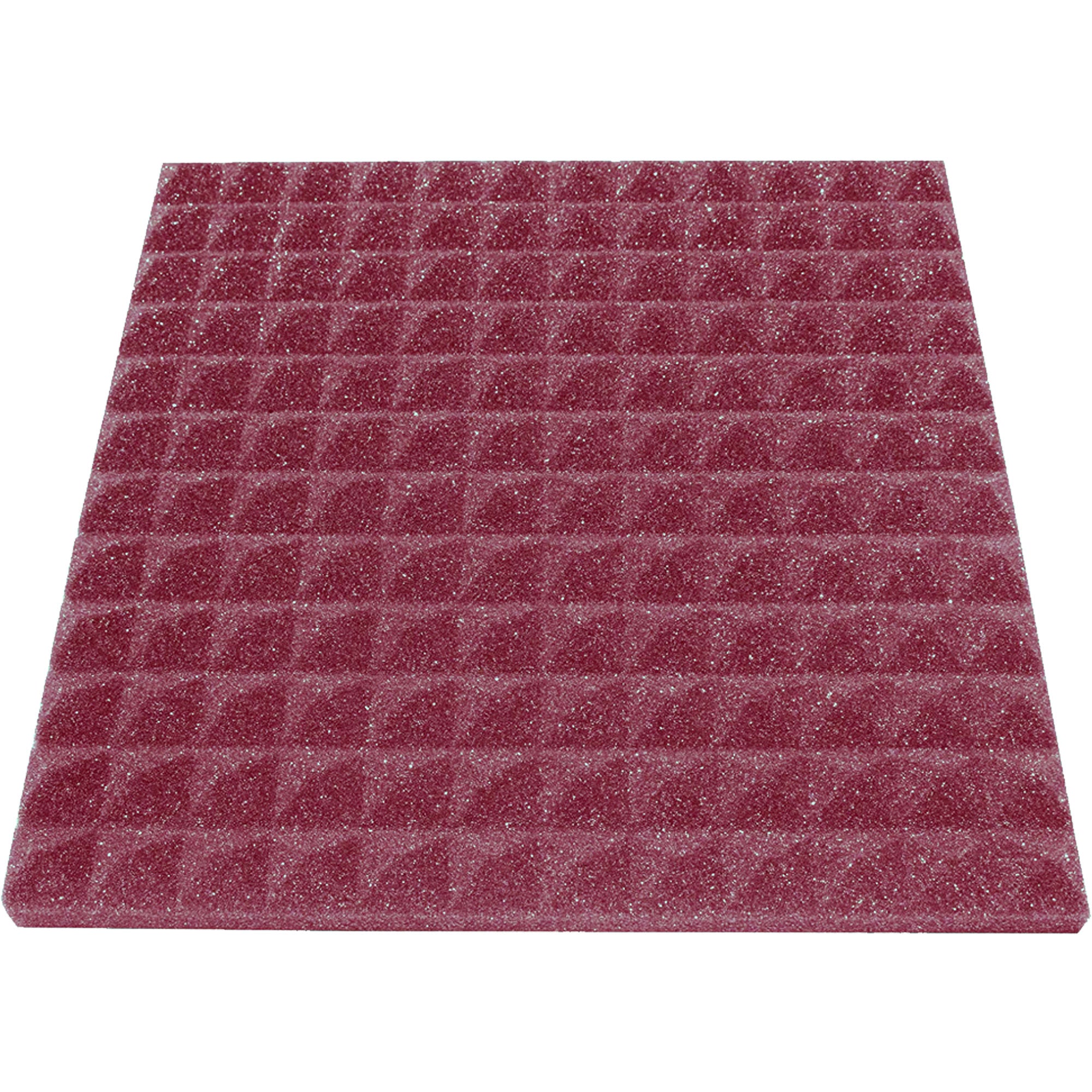 Performance Audio 12" x 12" x 1" Pyramid Acoustic Foam Tile (Burgundy, 48 Pack)