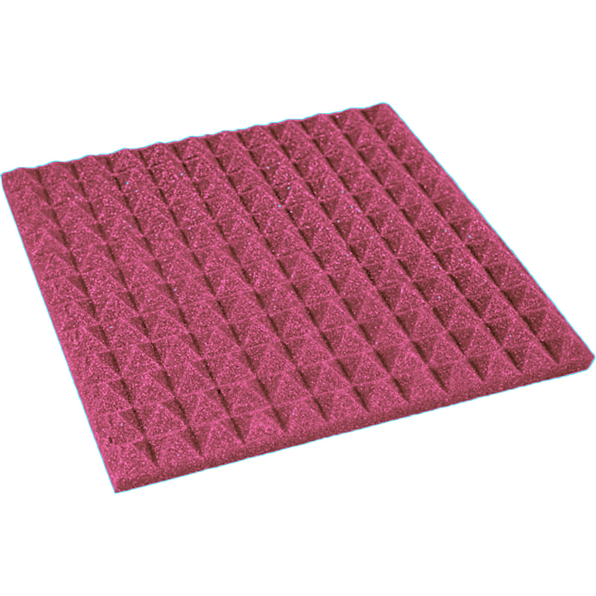 Performance Audio 12" x 12" x 1" Pyramid Acoustic Foam Tile (Burgundy, 48 Pack)