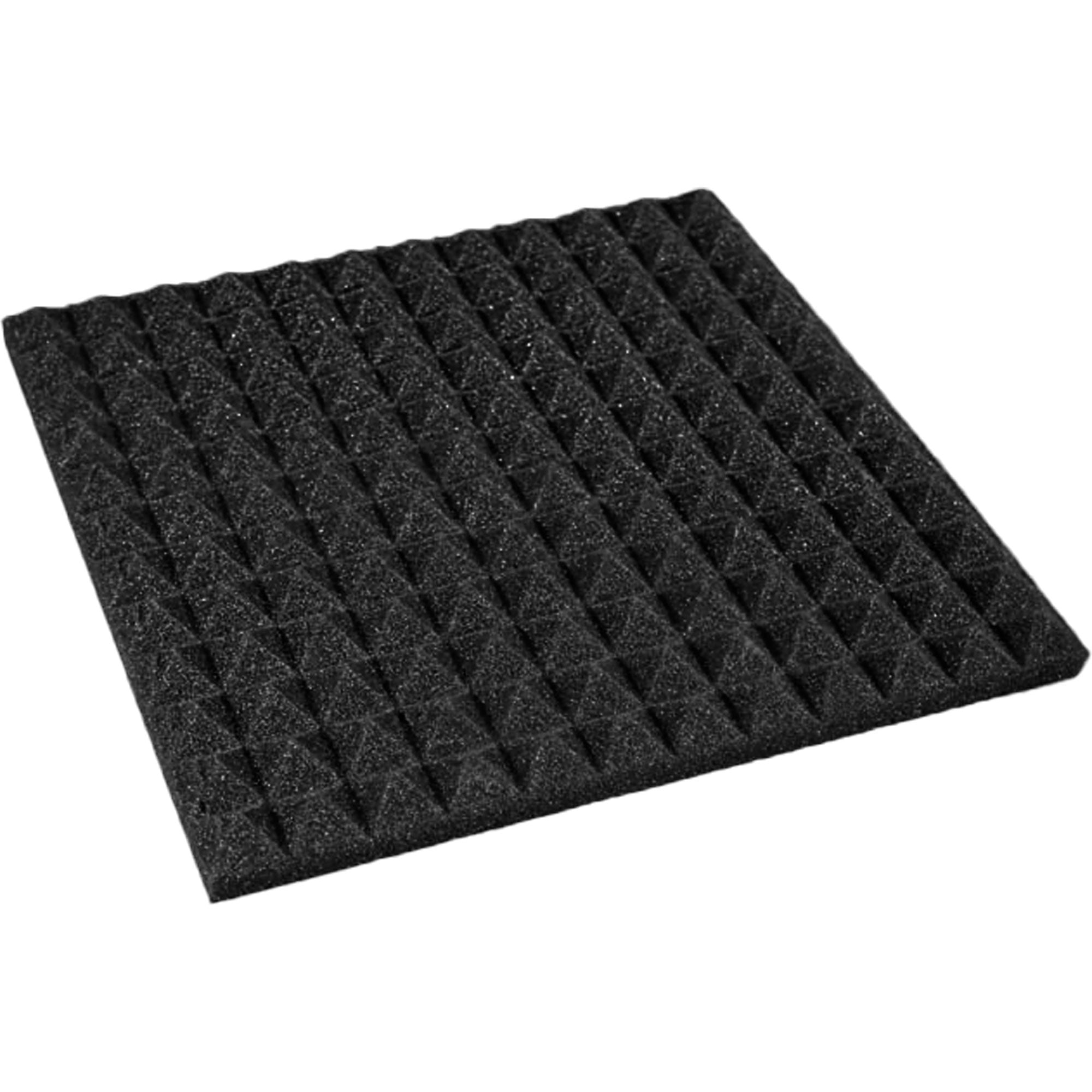 Performance Audio 12" x 12" x 1" Pyramid Acoustic Foam Tile (Charcoal, 24 Pack)