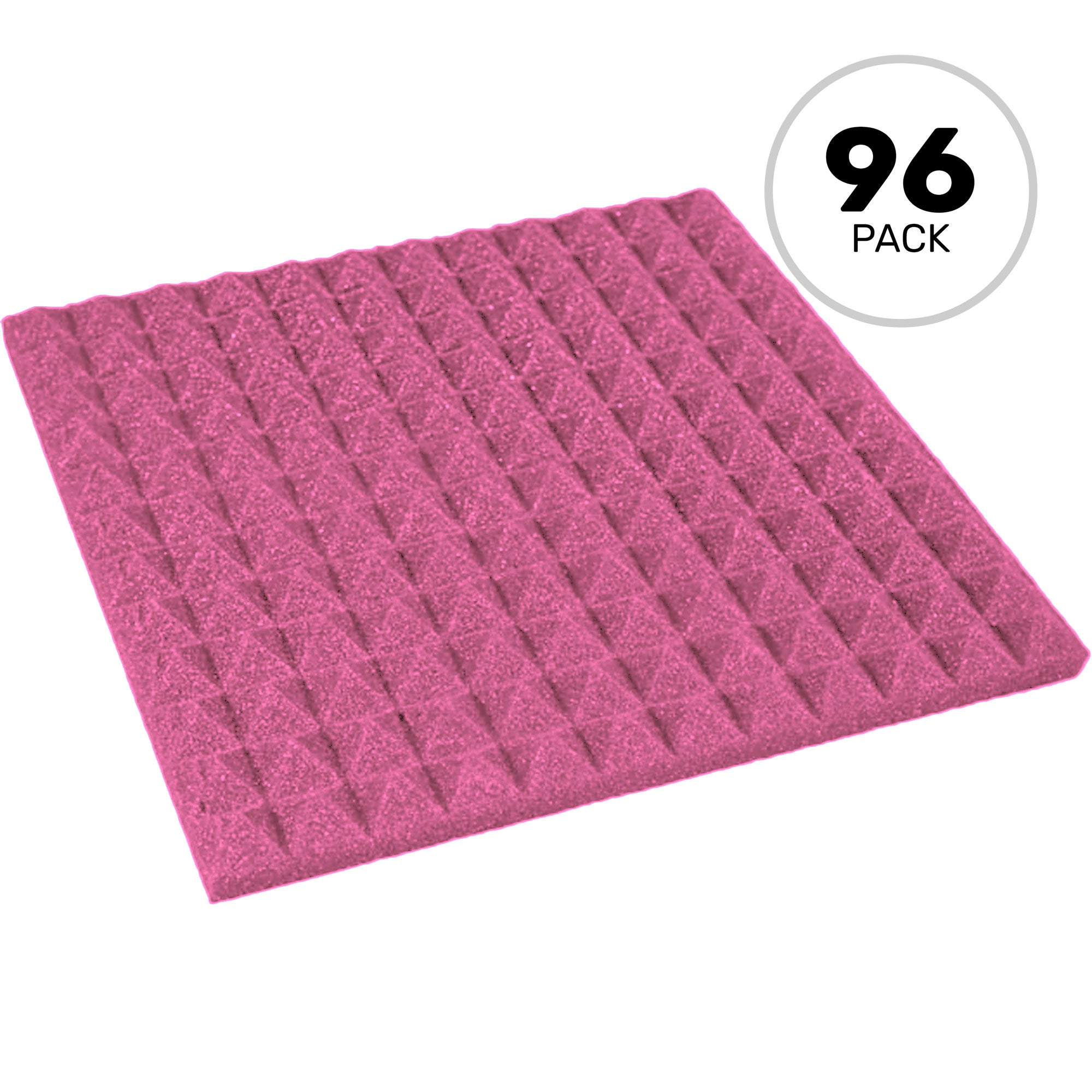 Performance Audio 12" x 12" x 1" Pyramid Acoustic Foam Tile (Plum, 96 Pack)