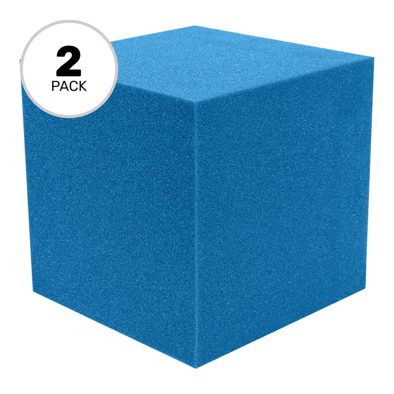 Performance Audio 12" x 12" x 12" Corner Cube Acoustic Foam Block (Blue, 2 Pack)