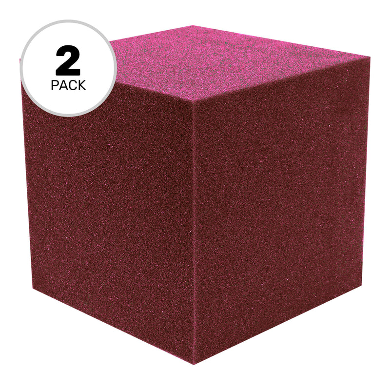 Performance Audio 12" x 12" x 12" Corner Cube Acoustic Foam Block (Burgundy, 2 Pack)