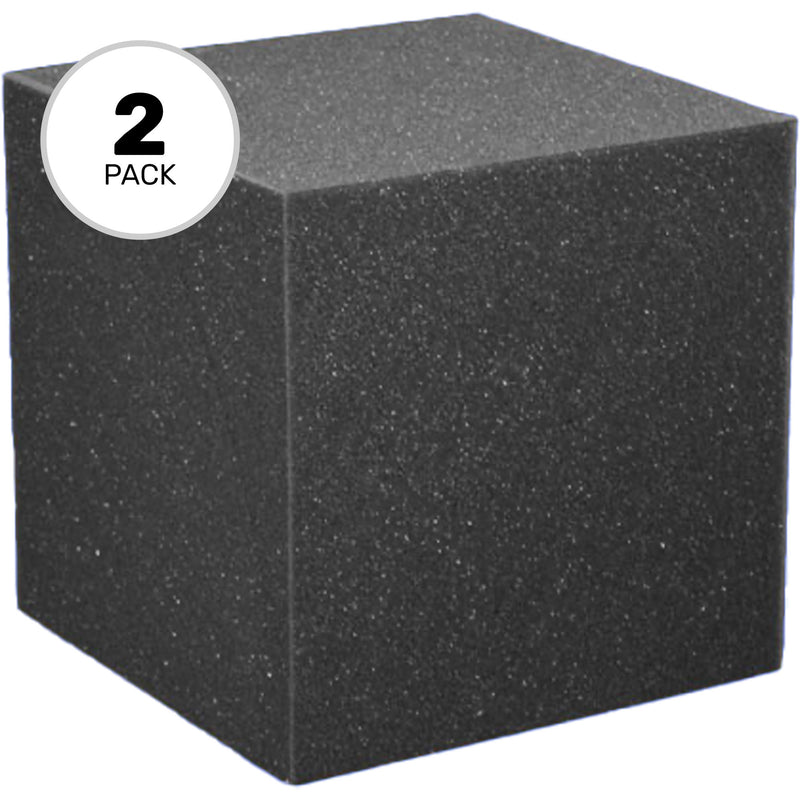 Performance Audio 12" x 12" x 12" Corner Cube Acoustic Foam Block (Charcoal, 2 Pack)